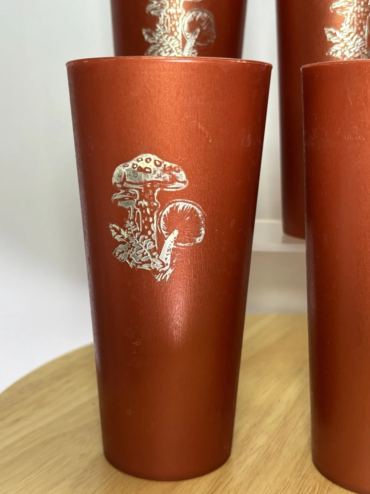 Nasco VNTG Mushroom Collectable Tumblers Set of 6 Rust Red Cups 1970s Retro | eBay