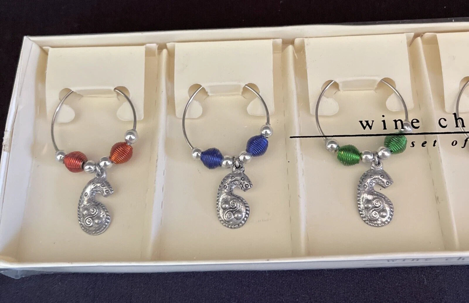 New Set of 6 Pier 1 Ying Yang Wine Charms Colorful Drink Tags | eBay