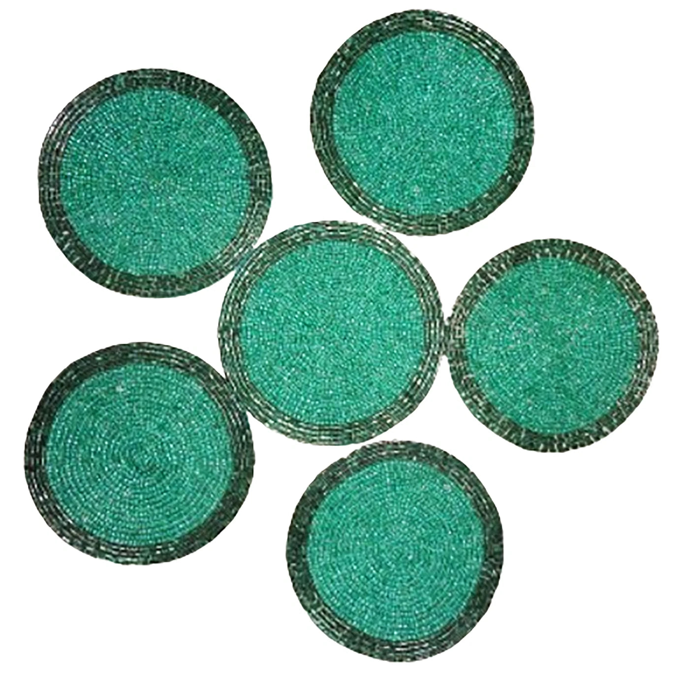 Set of 6 green crafted coasters Matte Finish drink coaster hand beaded coasters | eBay