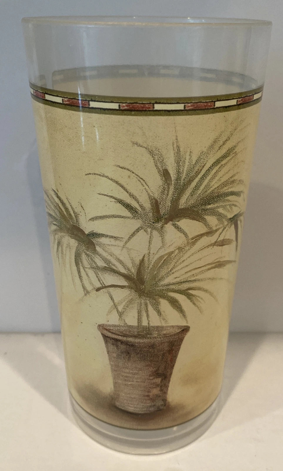 Evolution Sakura Tropical Palm Tree Melamine Plastic Glasses Chiri Blum Set of 8 | eBay