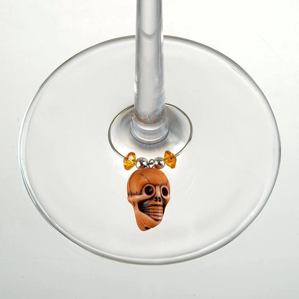 Prodyne Skull Wine Glass Stemware Charms / Drink Markers - Set of 6 | eBay