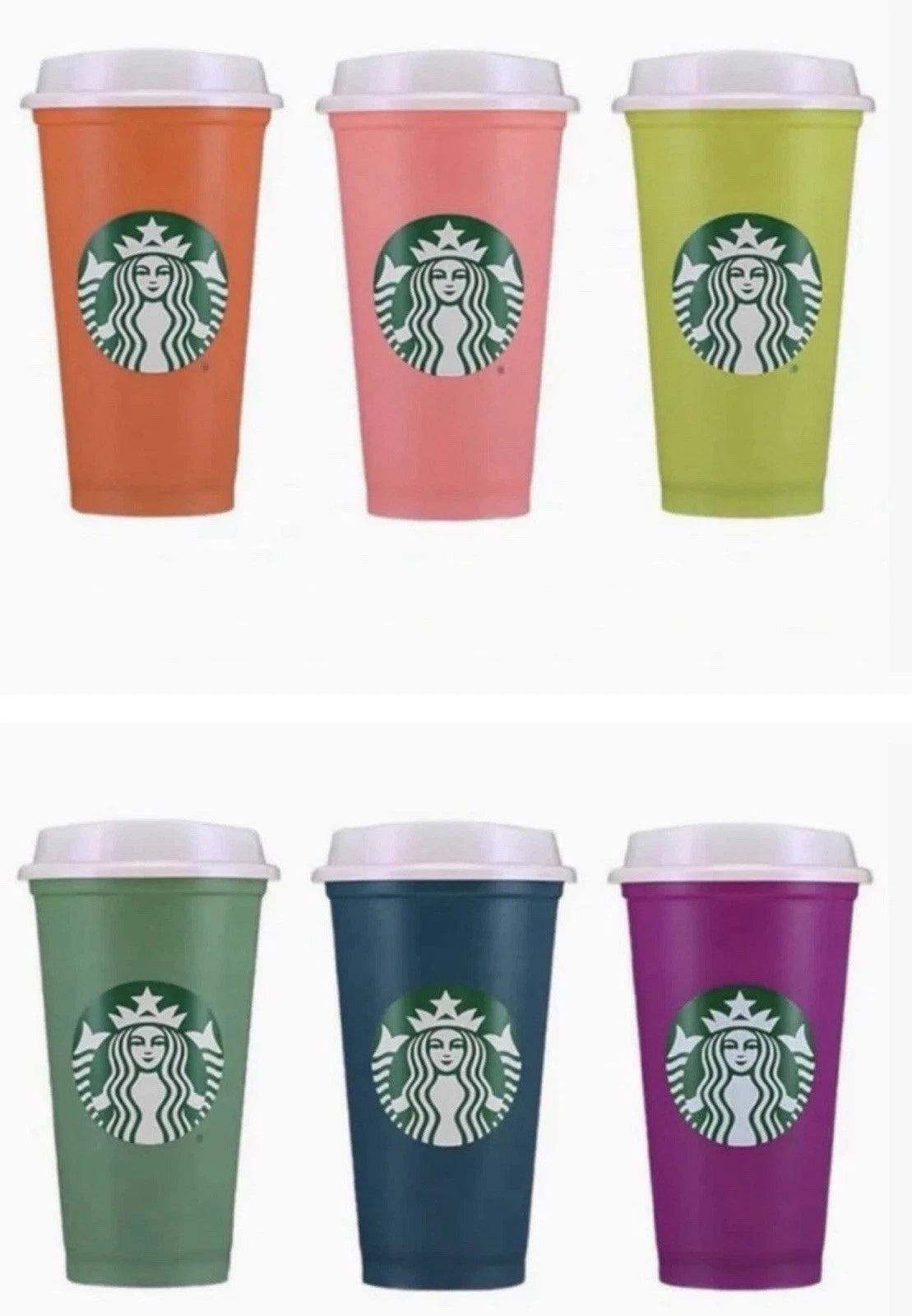 Starbucks Fall Colors 2022 Set Of 6 Reusable Hot Cups 16oz BPA Free | eBay