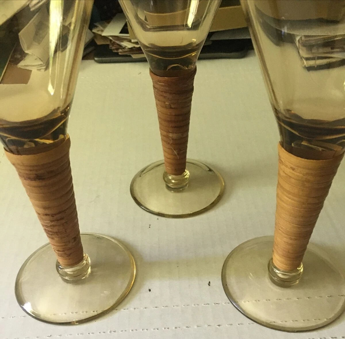 Set Of 6 Outdoor Glasses - 3 Martini/3 Margarita - Wrapped Stems | eBay