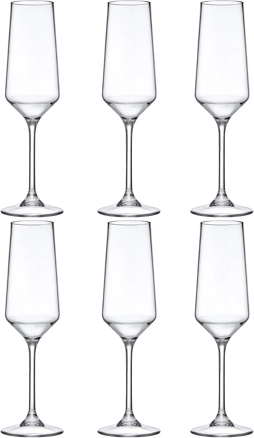 Stella 8oz Unbreakable Tritan Champagne Flutes Set of 6 BPA-Free Dishwasher Safe | eBay