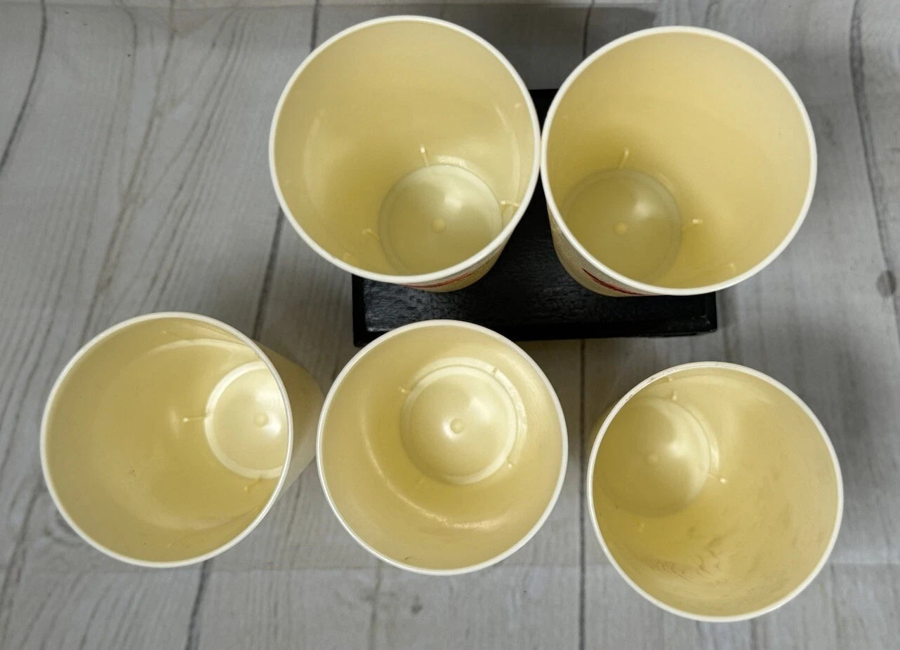 Set Of 5 Vintage Nasco Strawberry Print Plastic Tumblers 6” Cream Stackable 70’s | eBay