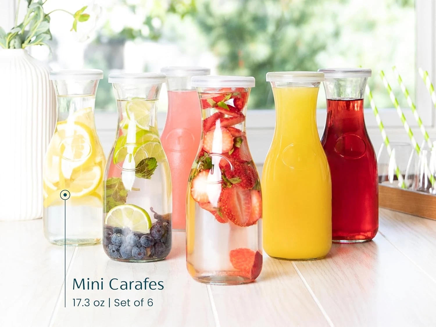 Carafe Pitchers, by Kook, Mini Carafes- set of 6, Beverage Dispensers | eBay