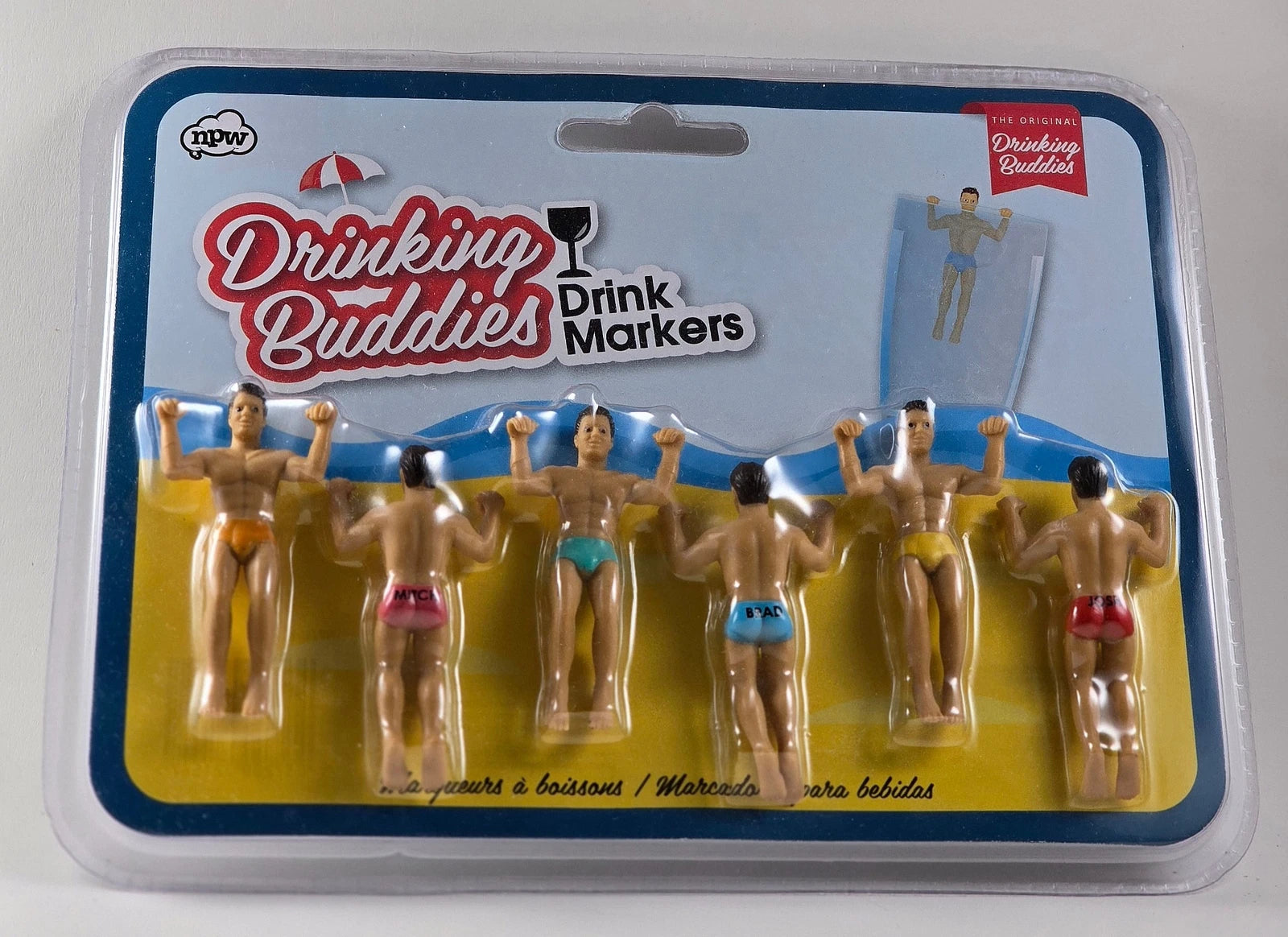 NPW - The Original Drinking Buddies Drink Markers Set Of 6 - Male Bathing Suit | eBay
