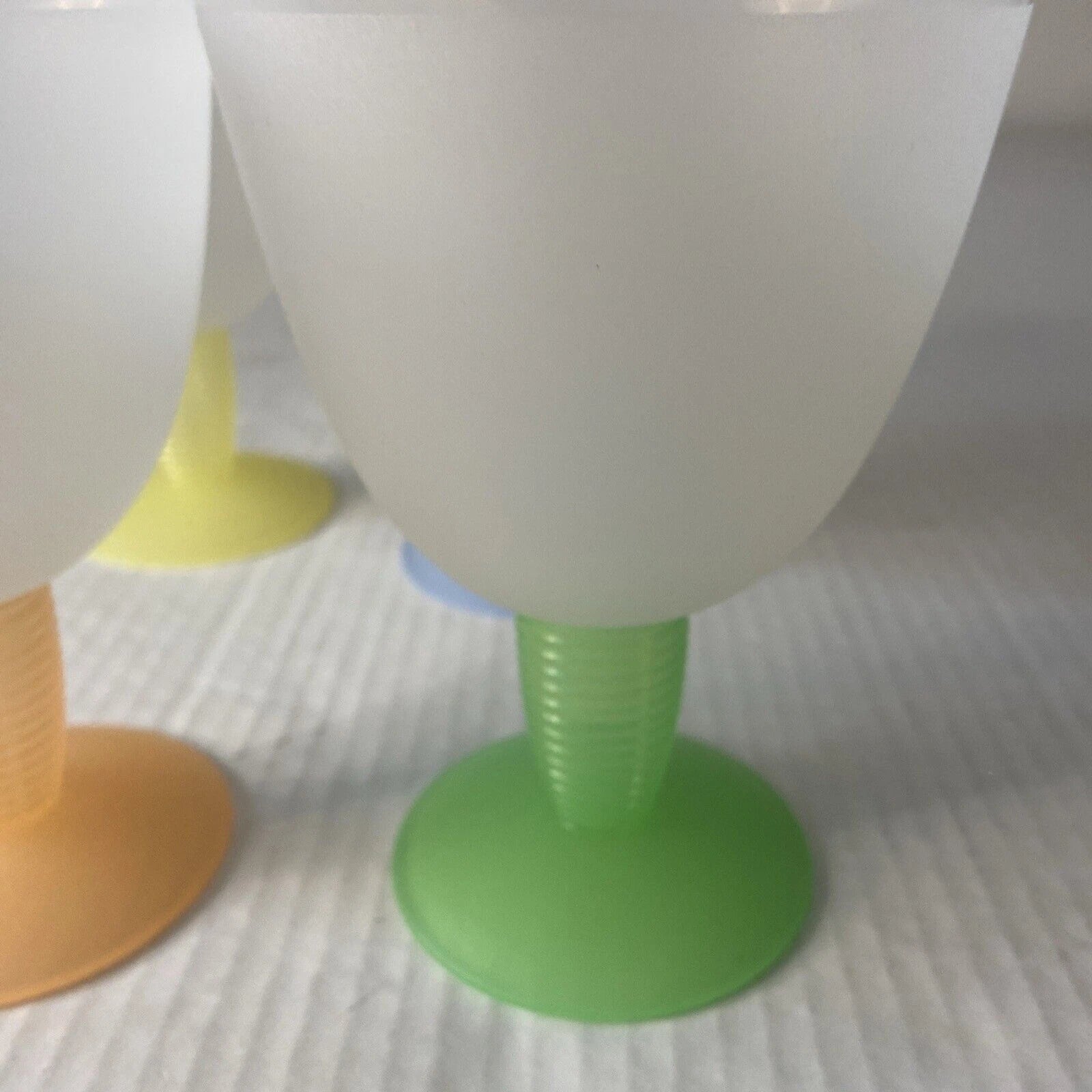 Tupperware 4 Pastel Impressions Large Wine Glasses Dessert Cups 4094B Vintage | eBay