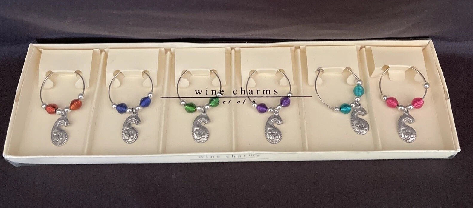 New Set of 6 Pier 1 Ying Yang Wine Charms Colorful Drink Tags | eBay