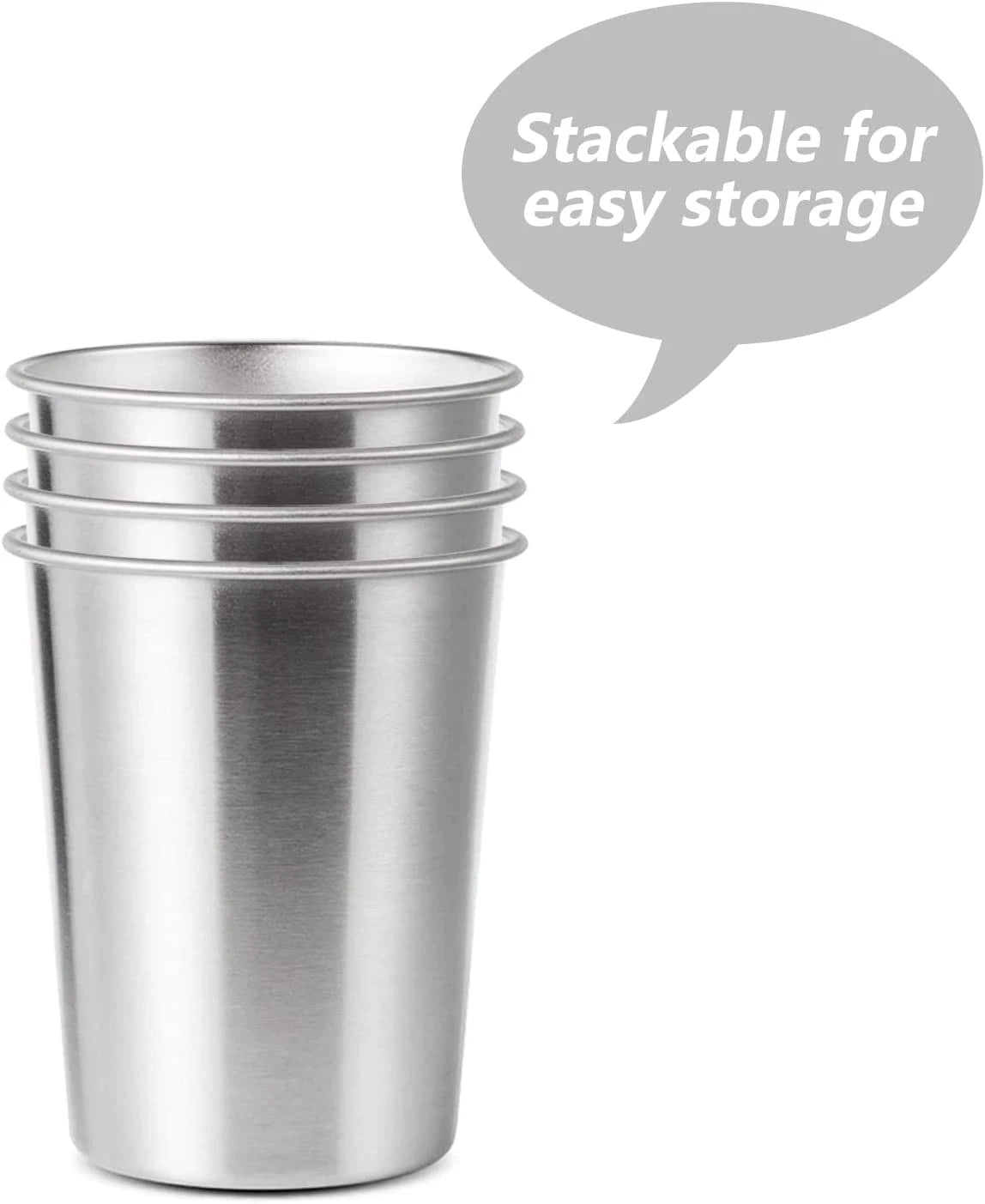 4Pack 6Oz Small Stainless Steel Cups, BPA Free Healthy Pint Drinking Cups Metal | eBay