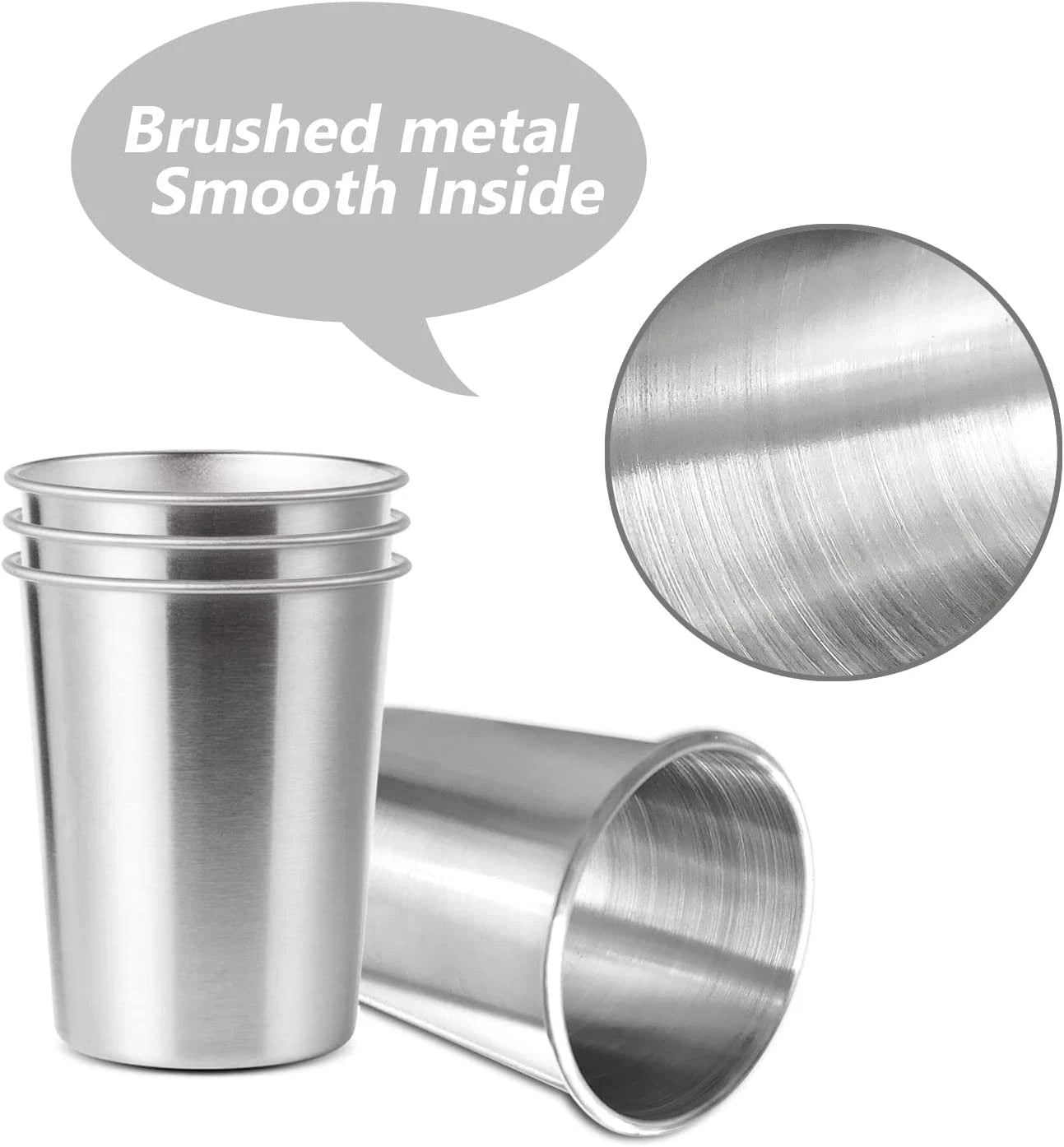 4Pack 6Oz Small Stainless Steel Cups, BPA Free Healthy Pint Drinking Cups Metal | eBay