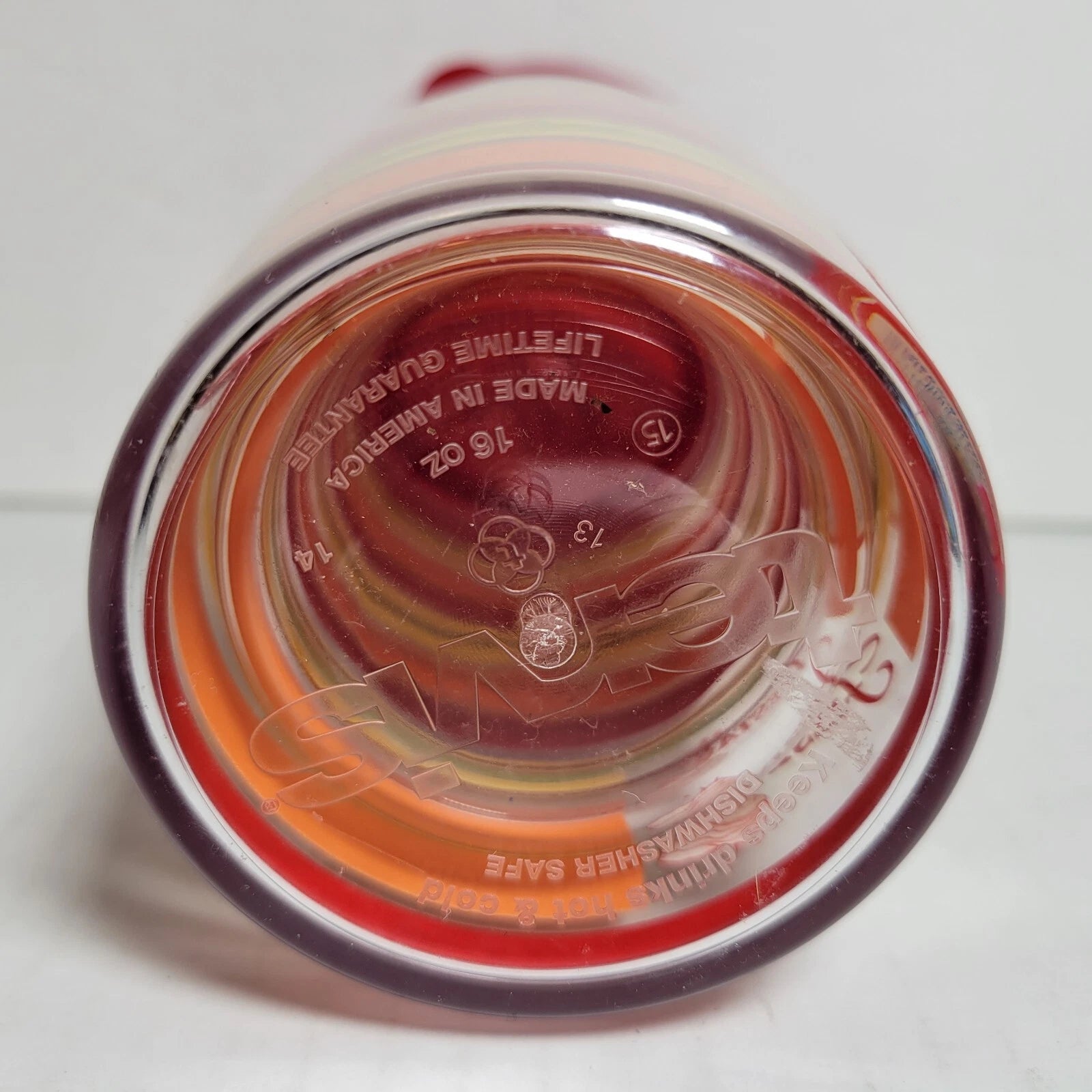 Fiesta Sunny Stripes Tervis 16oz Insulated Tumbler Travel Cup w Red Lid | eBay