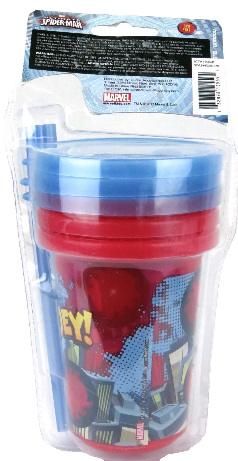 Marvel Spider-Man 3-Pack 10oz Reusable Kids Sippy Cups W/Lids/Straws BPA Free | eBay