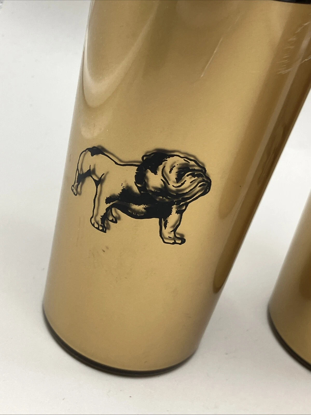 Set of 4 Nfc Insulated Gold Black Bulldog Design Plastic Tumbler 6.5" | eBay