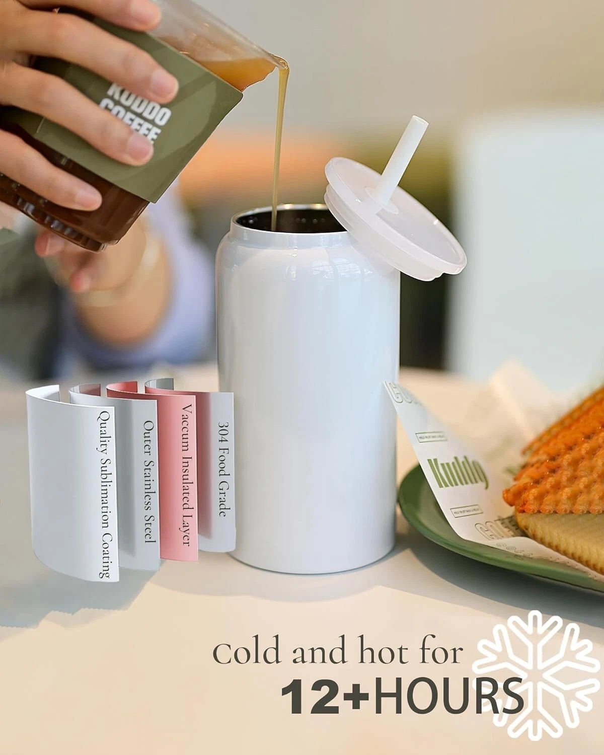 Customizable 6 Pack 16oz Stainless Steel Cups with Lids & Straws - Perfect fo... | eBay