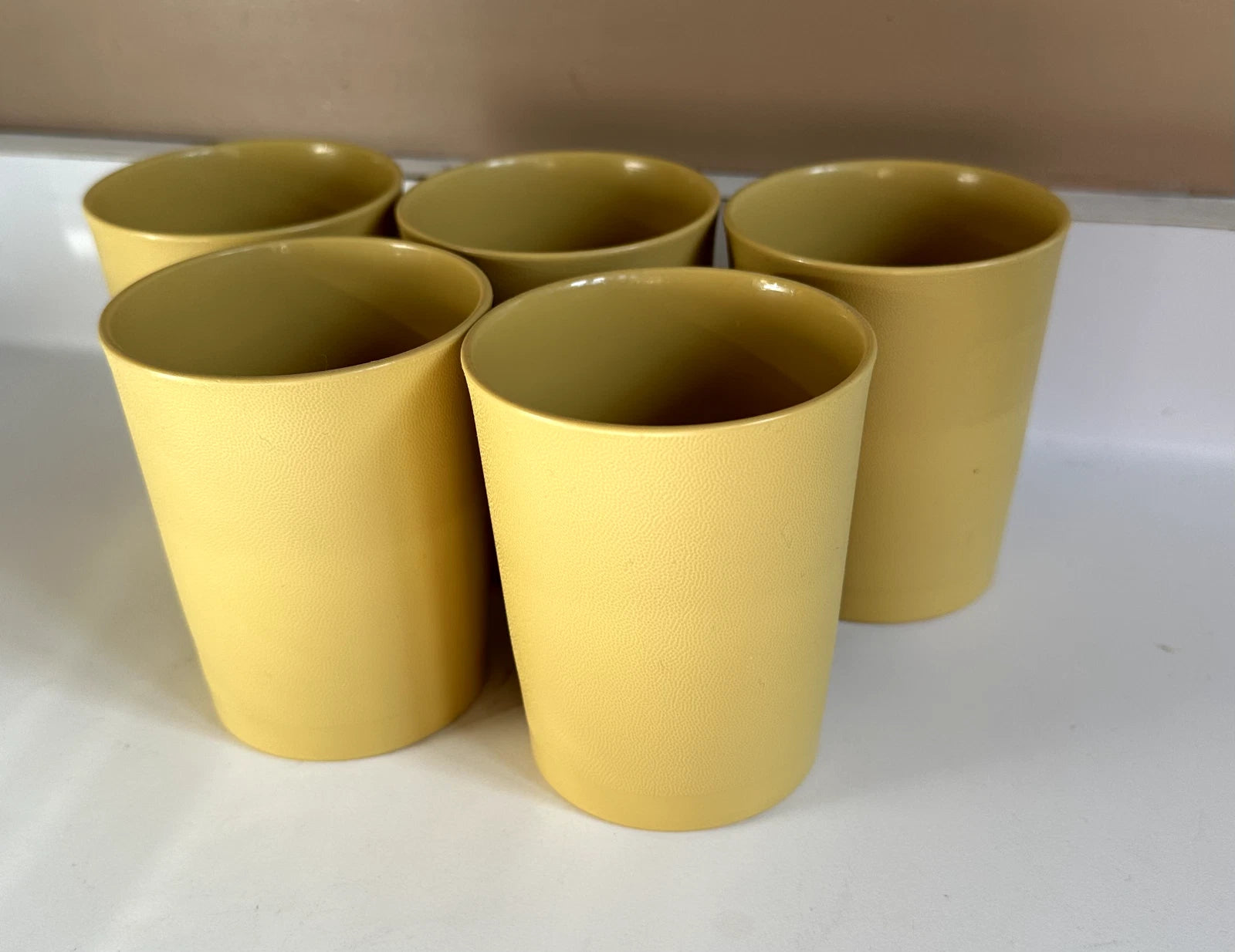 Vintage Set of 5 Tupperware Golden Harvest Plastic Cups 1251 6 oz | eBay