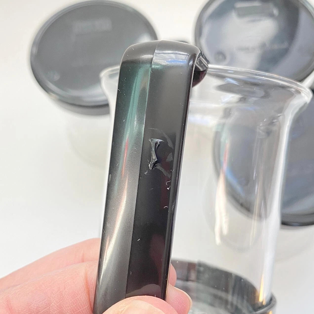 Vintage Bodum Bistro Mugs - Set of 4 Glass Beaker w Black Plastic Handles | eBay