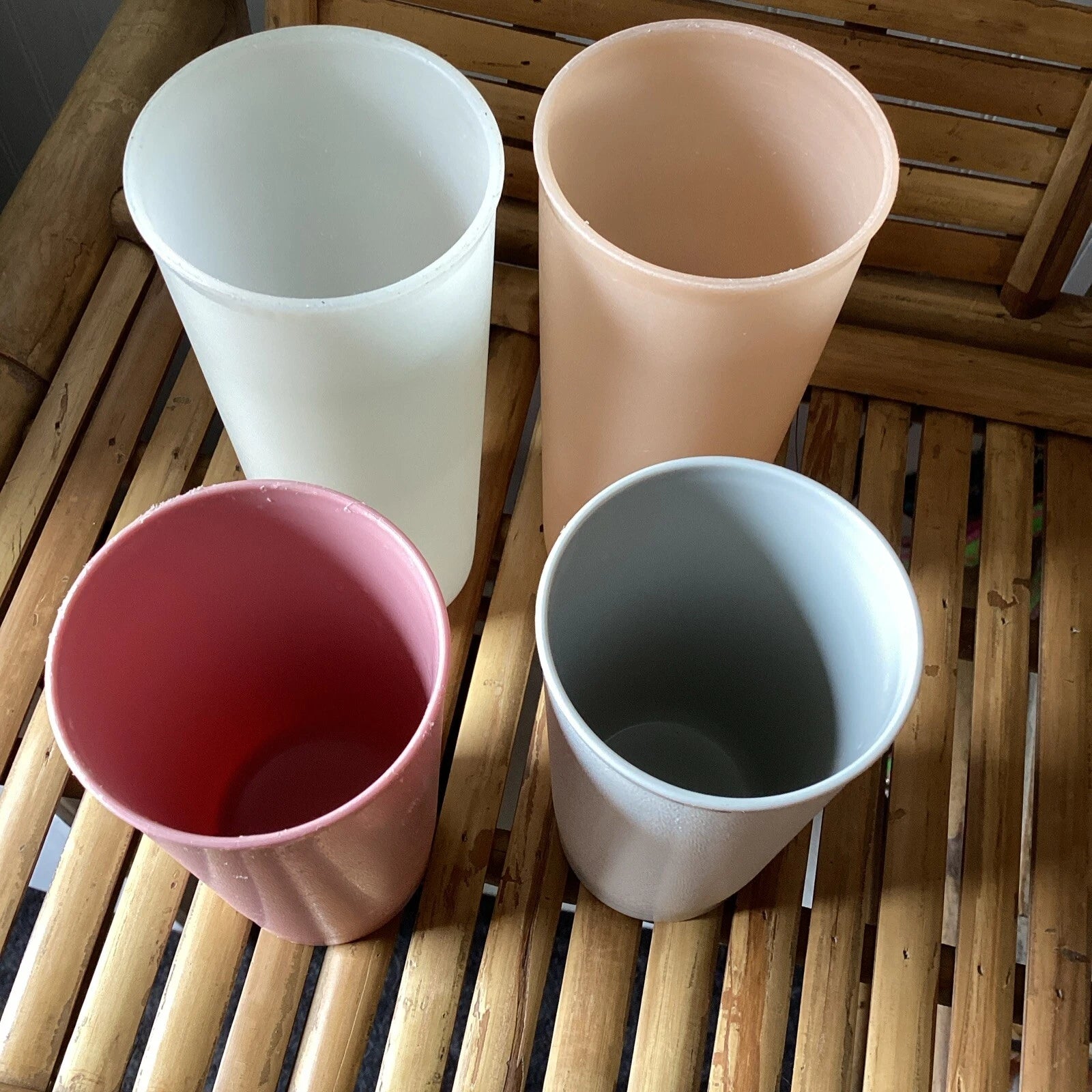 Vintage TUPPERWARE Tumbler Cups 107 Pastel Colors 16oz & 12oz USA Set of 4 | eBay