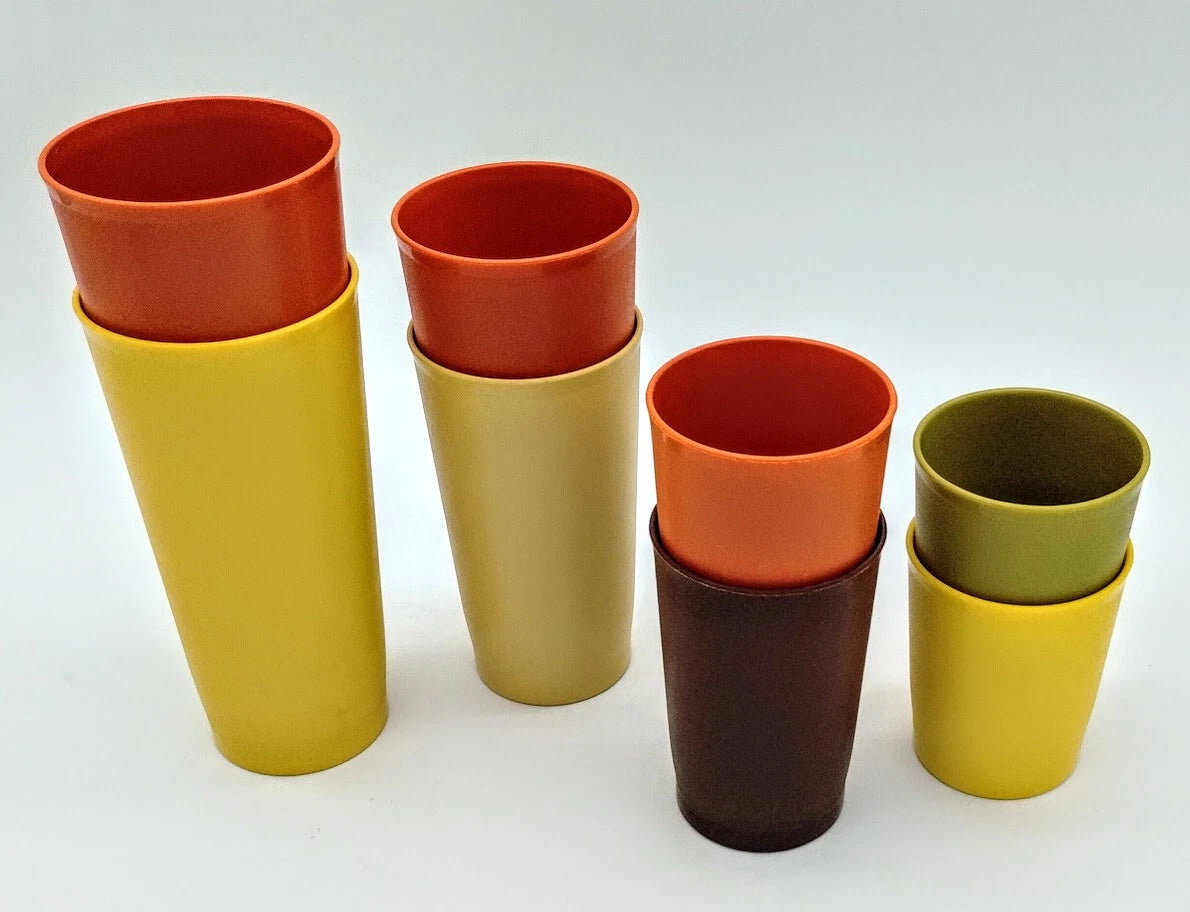 Vintage Tupperware Tumblers / Cups - 2 each: 6 oz, 8 oz, 12 oz, 18 oz - Lot of 8 | eBay