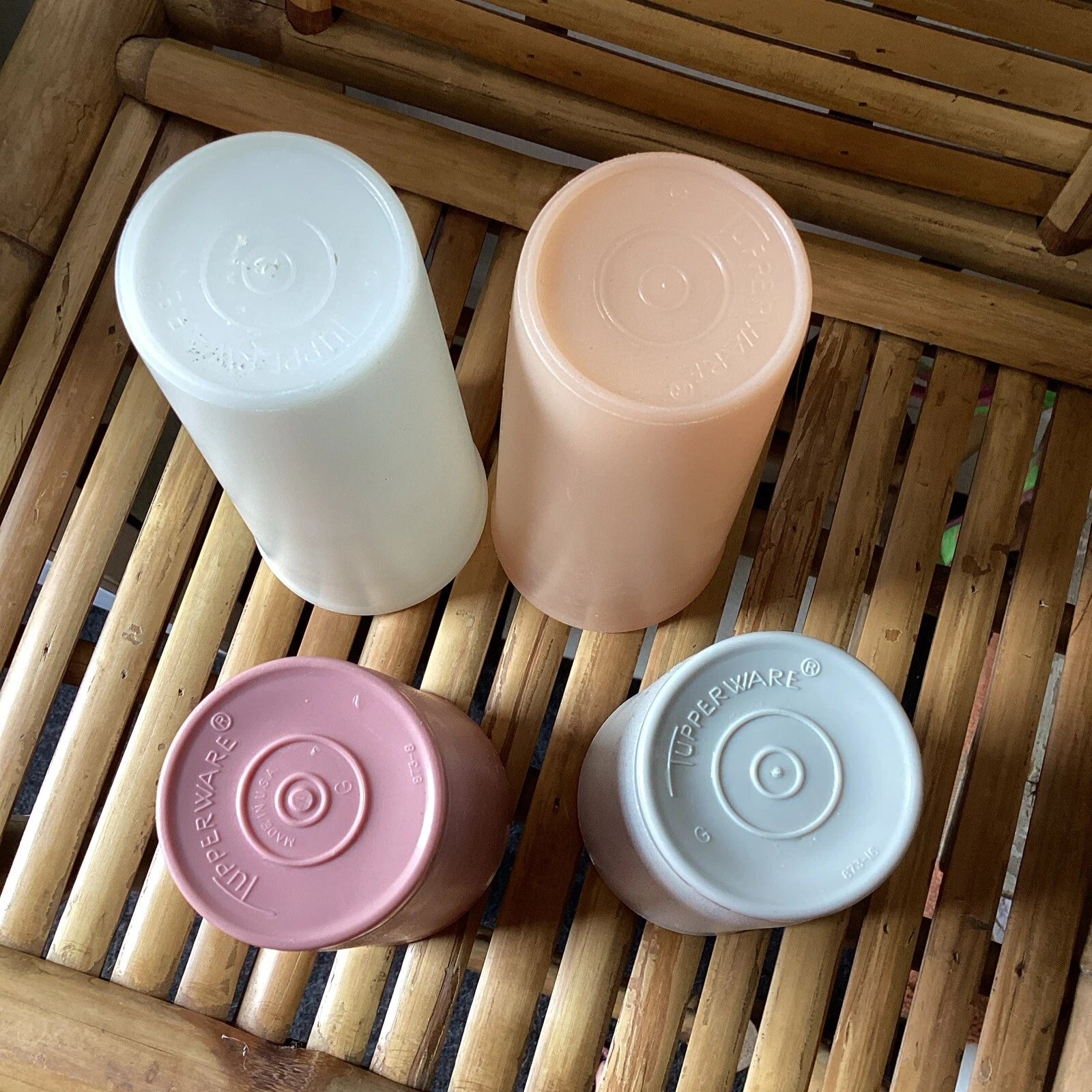 Vintage TUPPERWARE Tumbler Cups 107 Pastel Colors 16oz & 12oz USA Set of 4 | eBay
