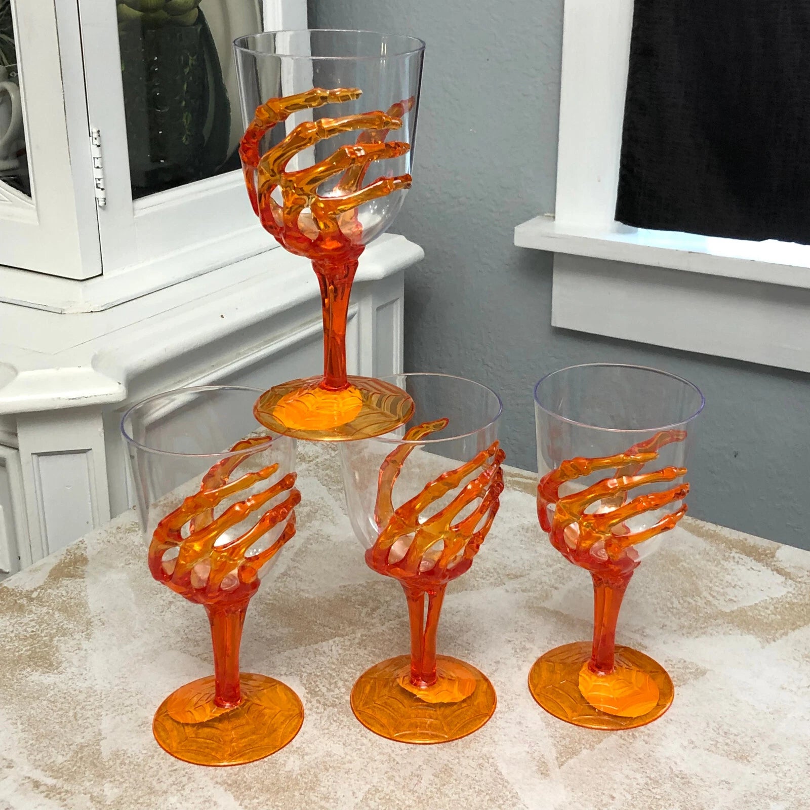 Spooky Skeleton Hand Goblets Plastic Halloween Wine Glasses 11.8oz Gothic Choose | eBay