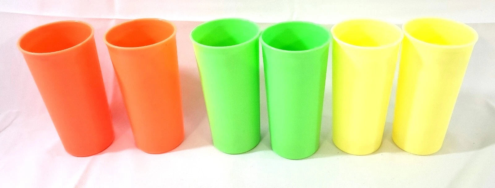 Lot 6 Vintage Tupperware #116 Neon Yellow Green Orange Juice Kids Tumblers Cups | eBay