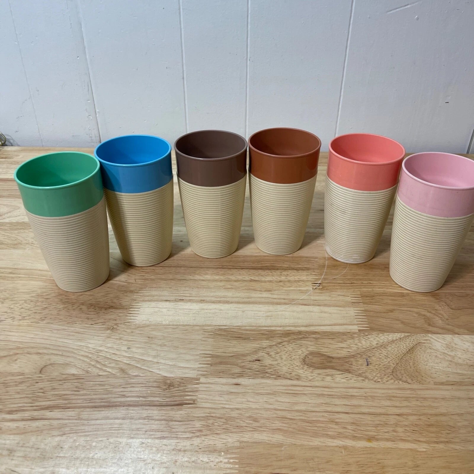 Vintage Thermo-Temp Raffiaware 12 Oz Cups Set of 6 cups | eBay