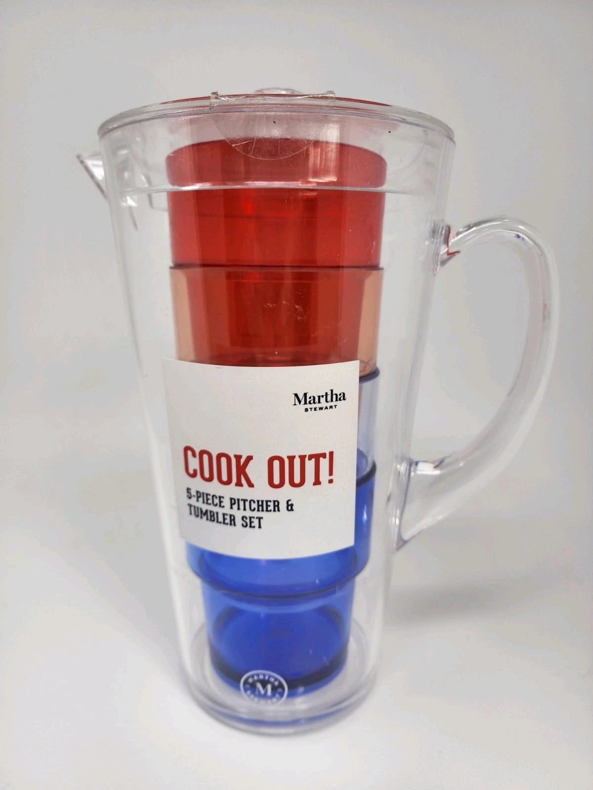 Martha Stewart Collection Acrylic Pitcher and 4 Glasses, 5-Pc. Set | eBay