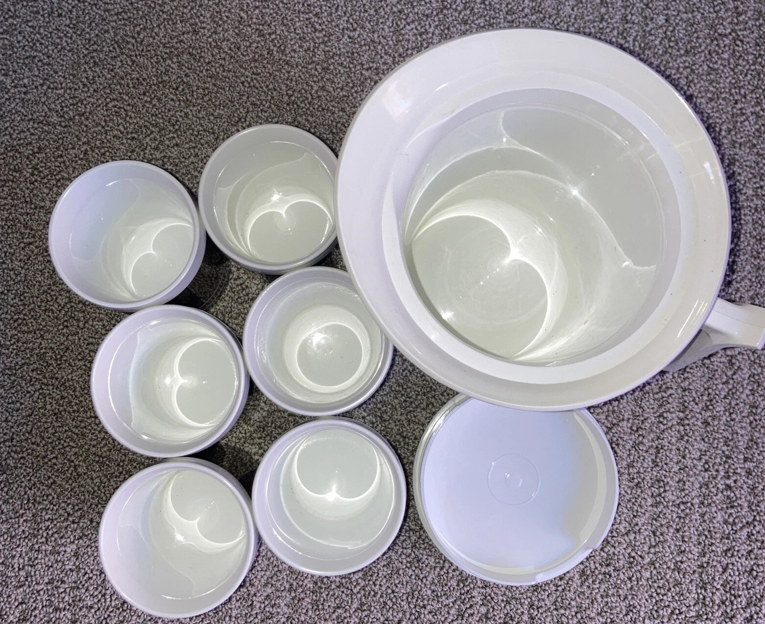 VTG Morgan & Company USA Plastic Insulated Pitcher & (6) Tumblers Brown & White | eBay