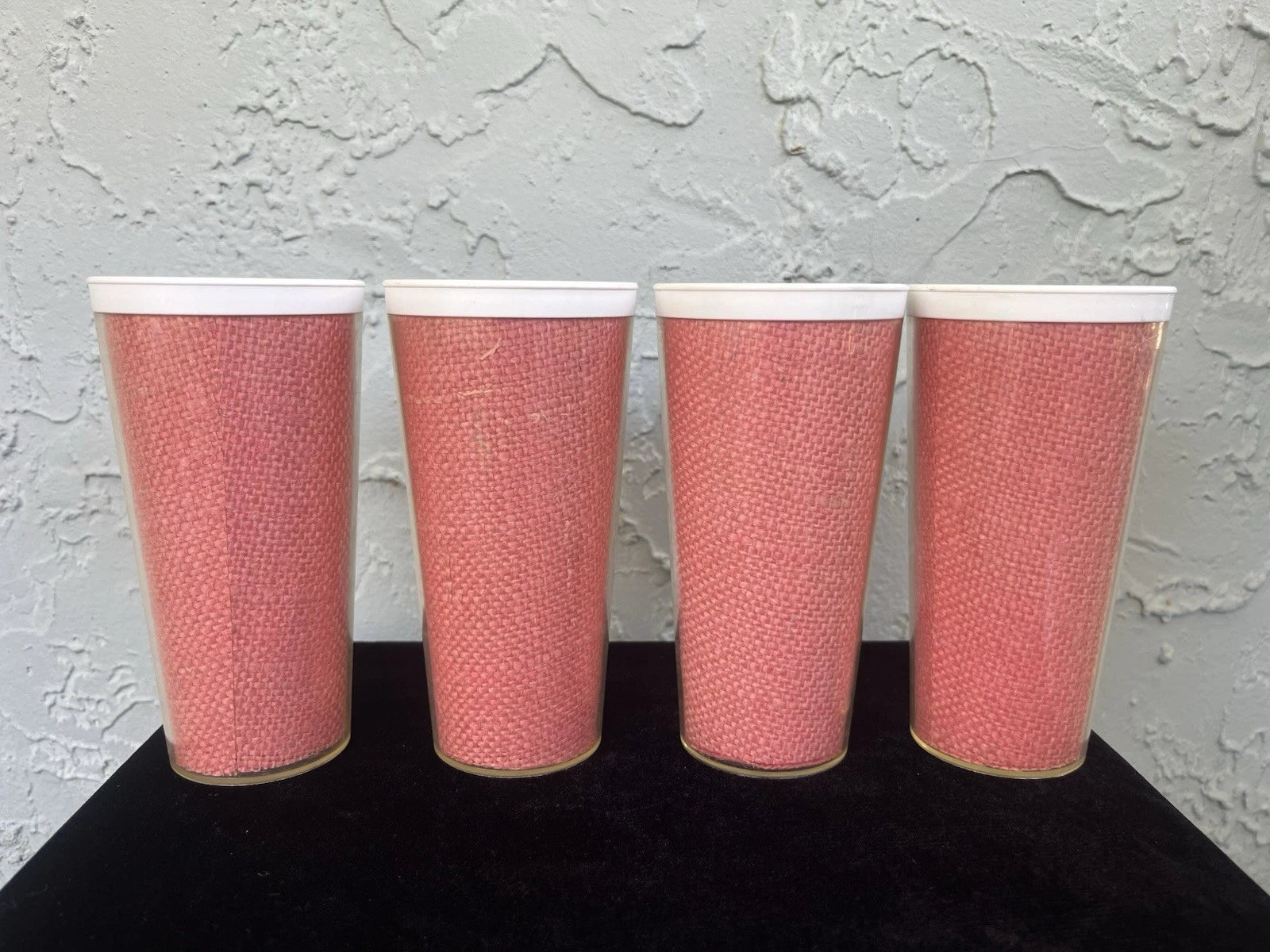 RAFFIAWARE Pink Weave MCM Thermal Plastic Tumblers 10 Oz Set (of 4) | eBay