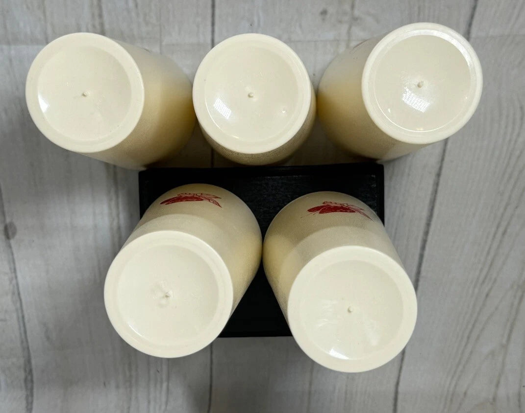 Set Of 5 Vintage Nasco Strawberry Print Plastic Tumblers 6” Cream Stackable 70’s | eBay