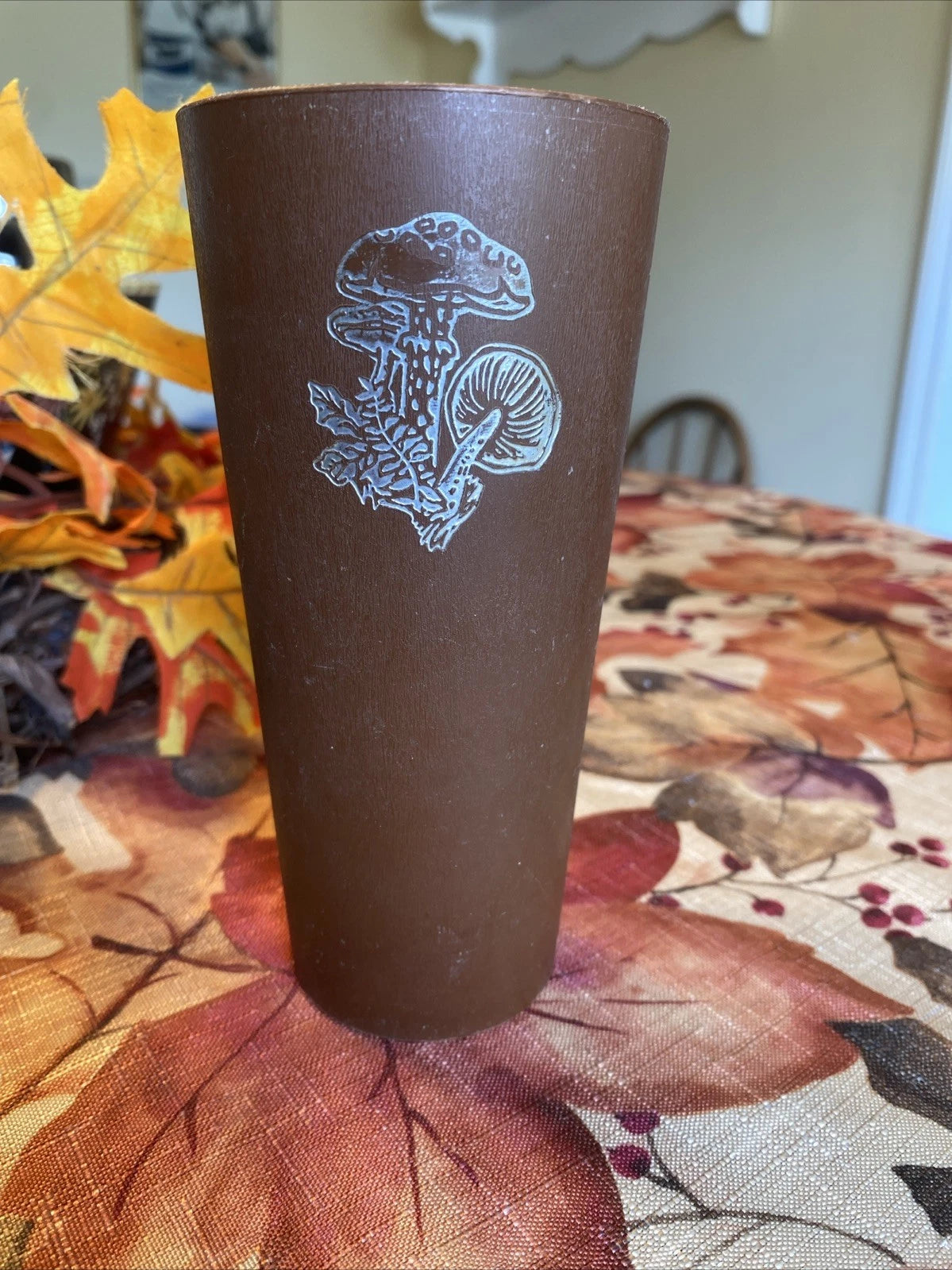 Vintage Gold Mushrooms 1970s Brown Plastic Cups Set of 4 NASCO Tumblers | eBay