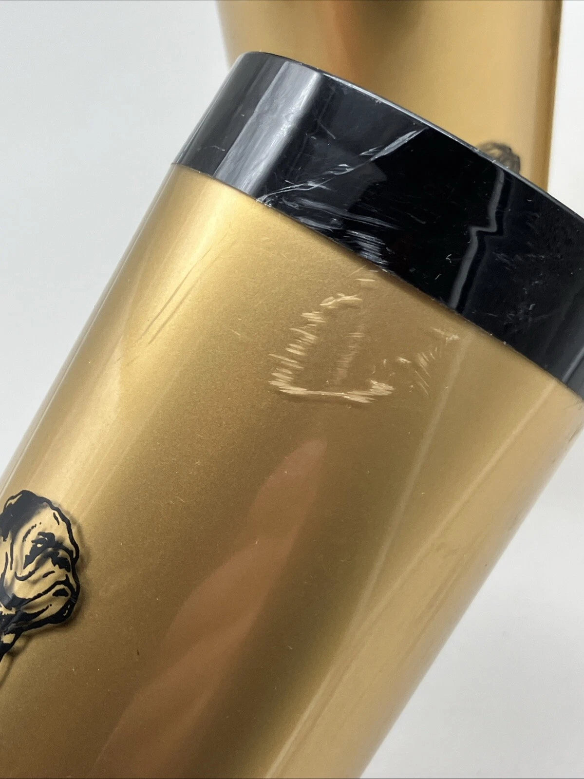 Set of 4 Nfc Insulated Gold Black Bulldog Design Plastic Tumbler 6.5" | eBay