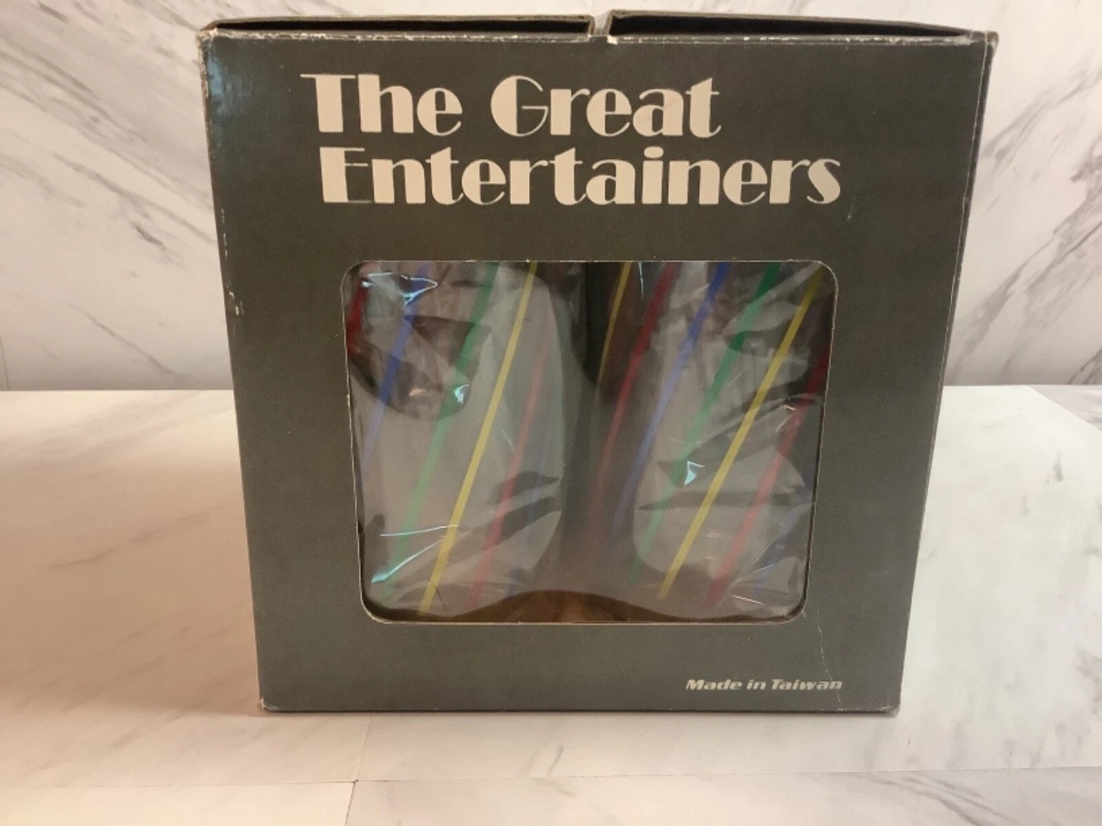 Set Of 4 Acrylic 20oz Juice glasses the great Entertainer, made in Taiwan | eBay