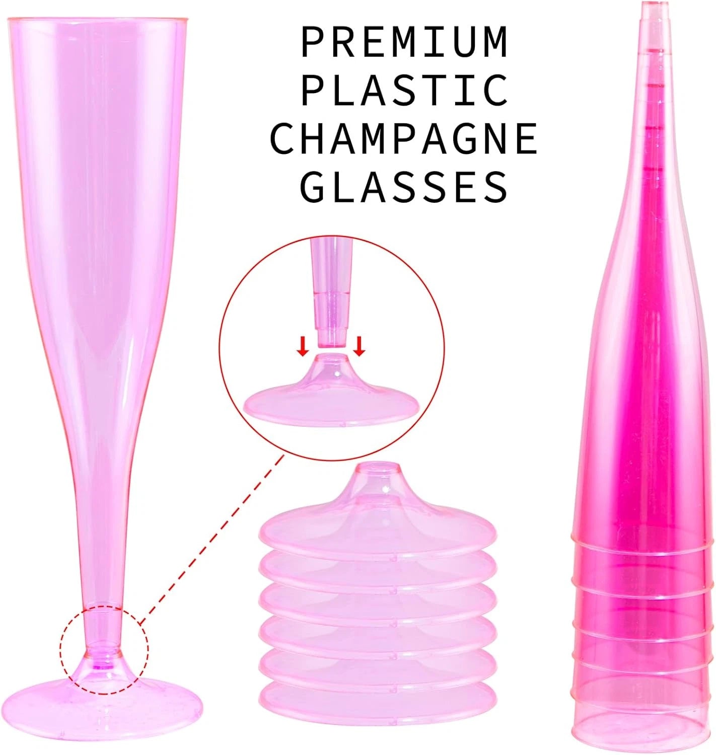 36 Pack Colorful Plastic Champagne Flutes - 7OZ Colorful Champagne Flutes,,,, | eBay