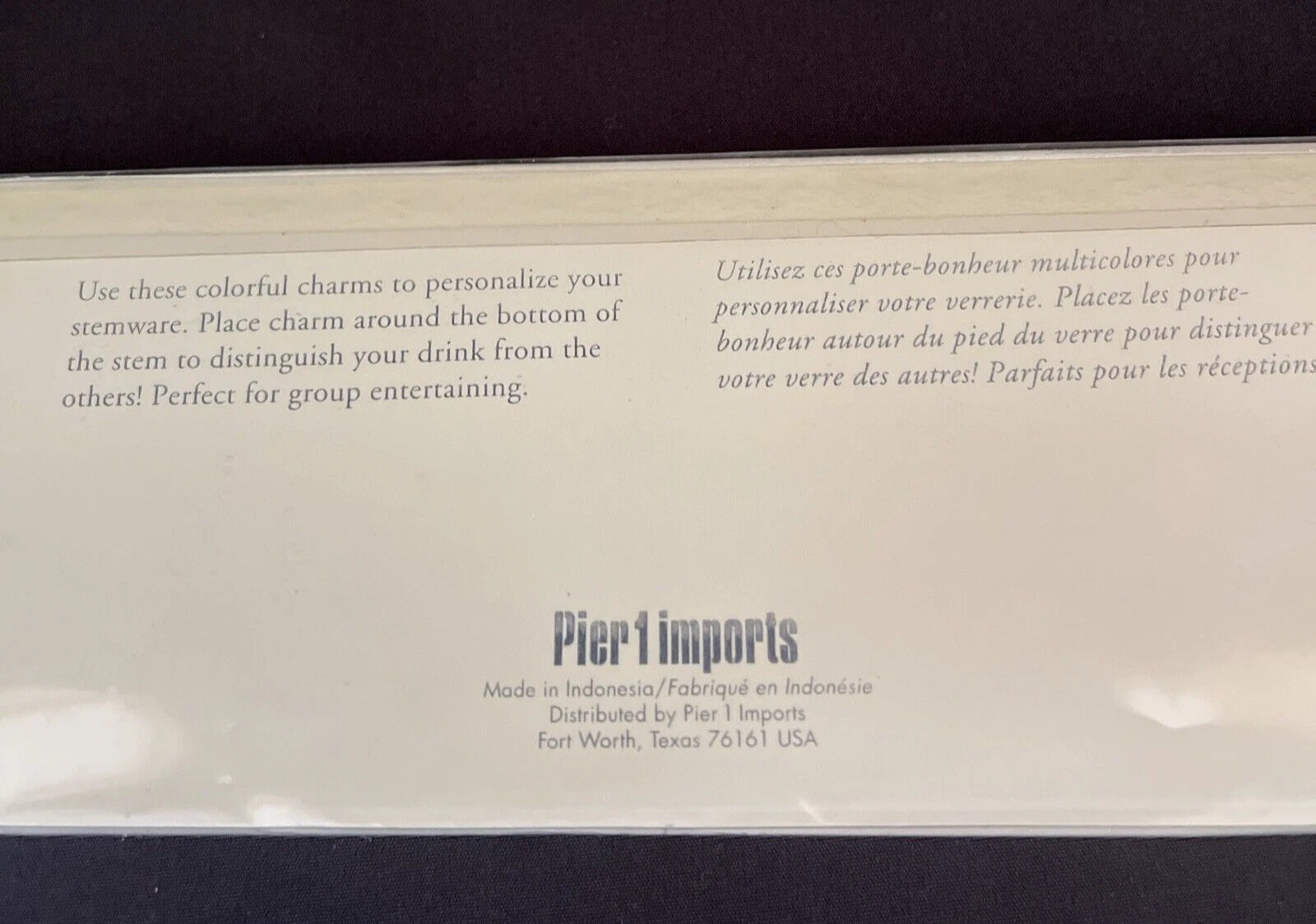 New Set of 6 Pier 1 Ying Yang Wine Charms Colorful Drink Tags | eBay