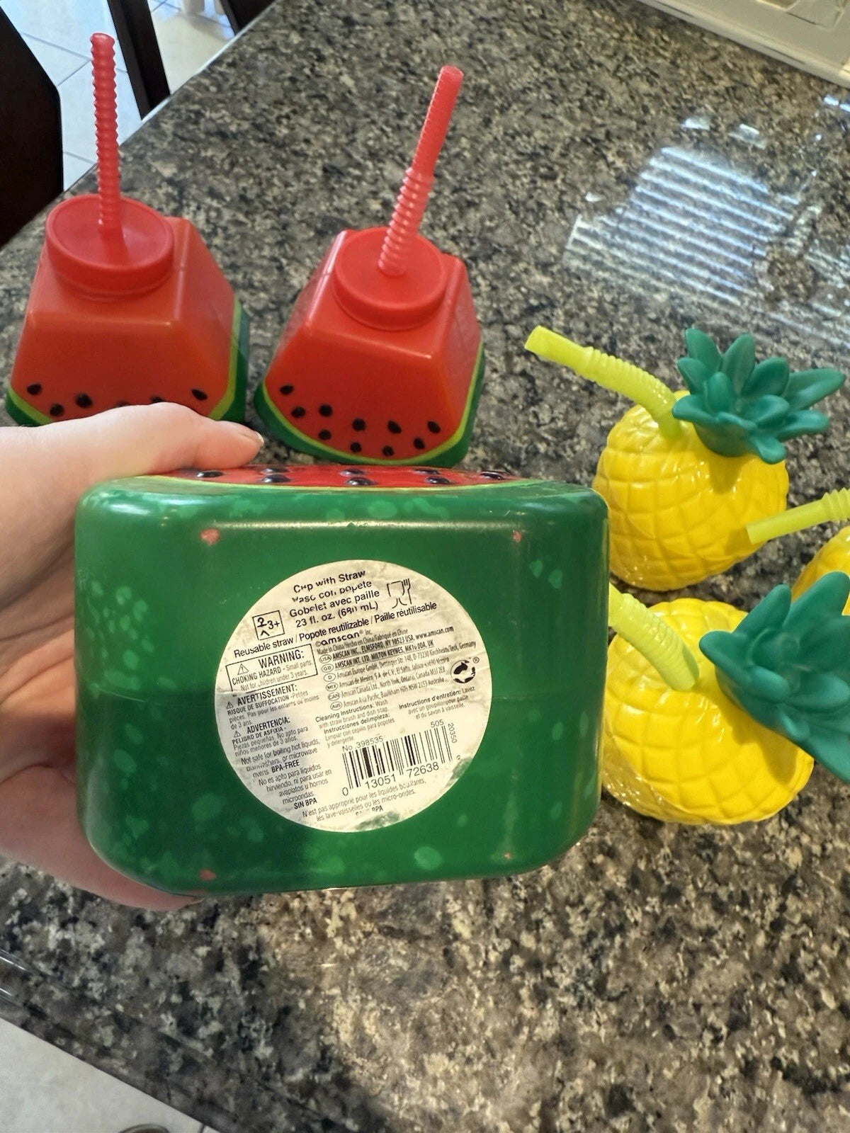 Fruit Cups with Straws set of 6 | eBay