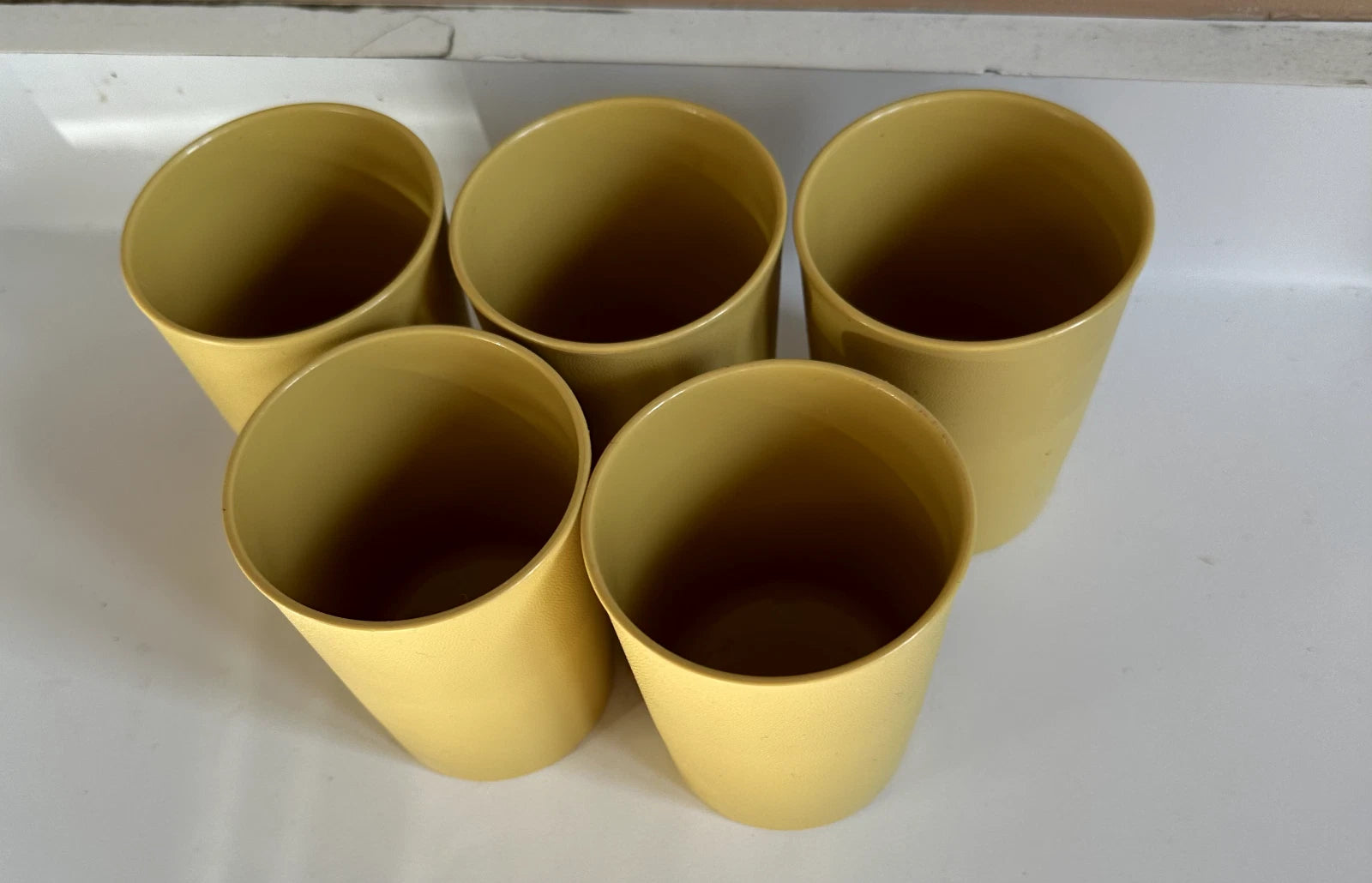 Vintage Set of 5 Tupperware Golden Harvest Plastic Cups 1251 6 oz | eBay