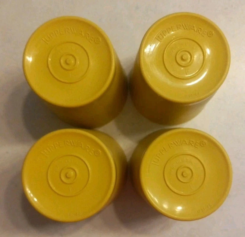 Lot of 4 Vintage Harvest Gold Tupperware Tumblers 6 Oz Cups #1251-47 | eBay