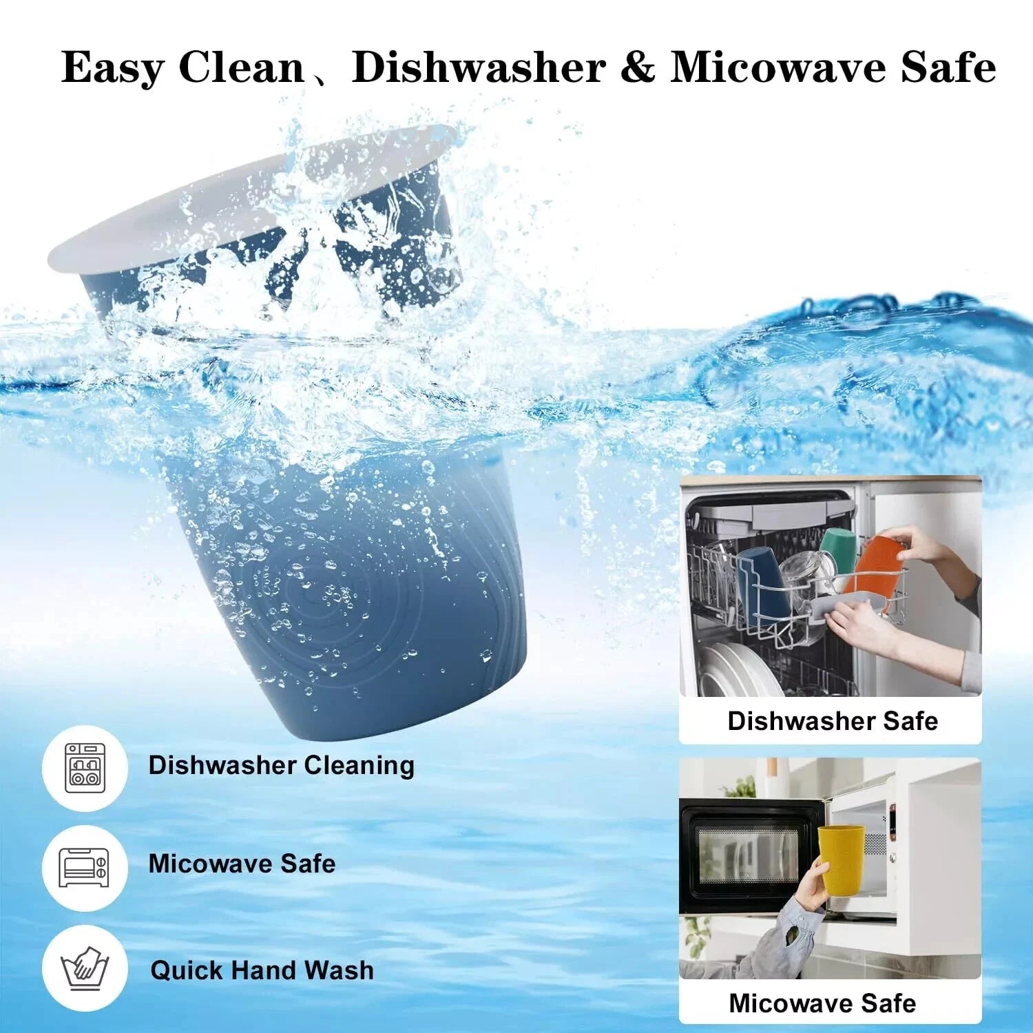 PYRMONT Wheat Straw Cups with Lid,Plastic set 16 OZ With Lid, Colorful | eBay