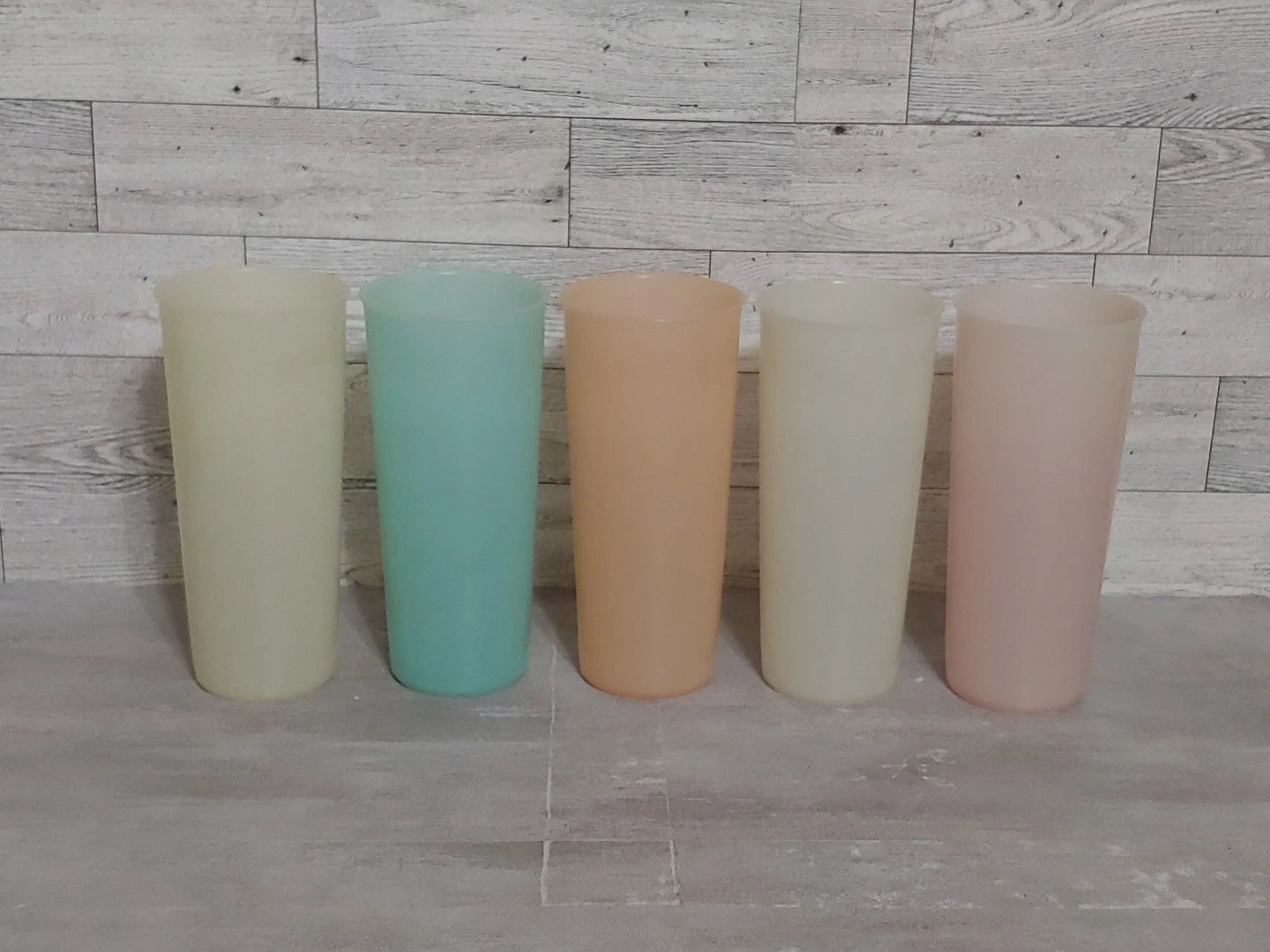 Vtg 1970's Tupperware Set Of 5 # 107 Tall Pastel Tumblers Cups 16 Oz No Lids | eBay