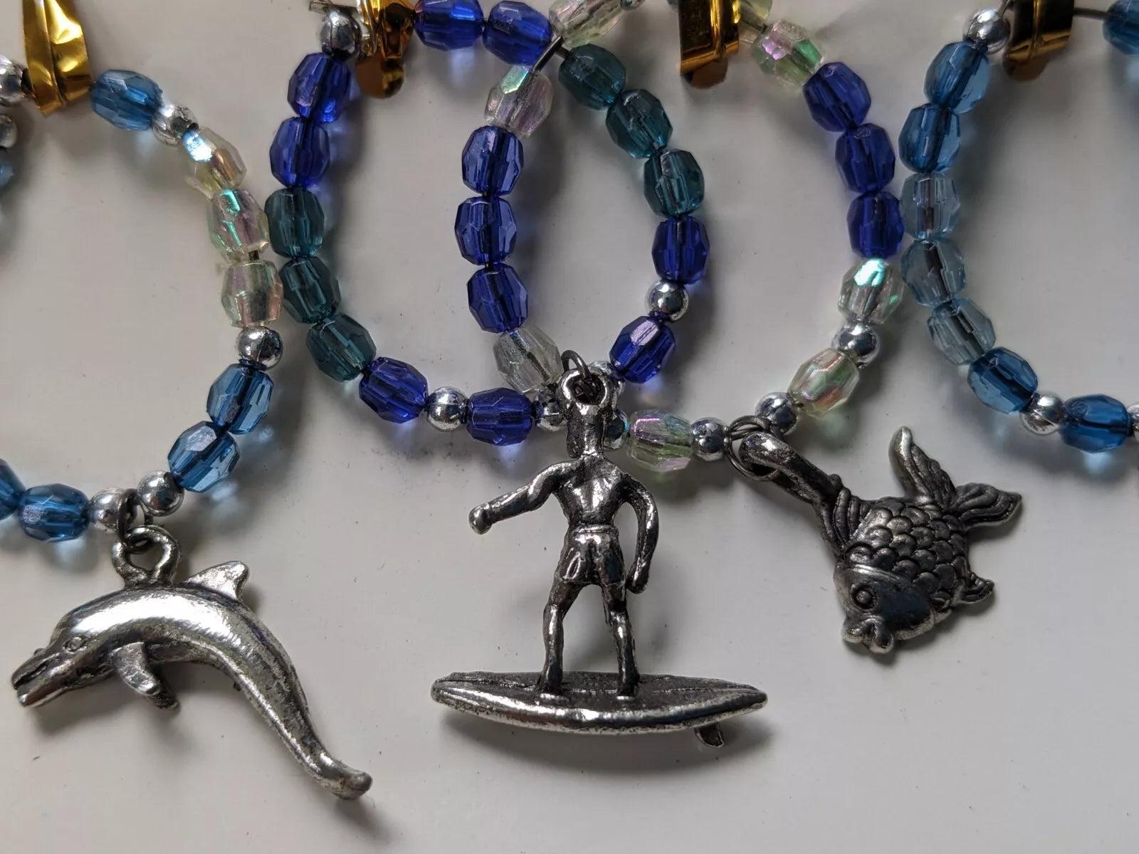 Seascape Dolphin Wine Glass Charms Drink Markers Ocean Beach New Set Of 6 | eBay