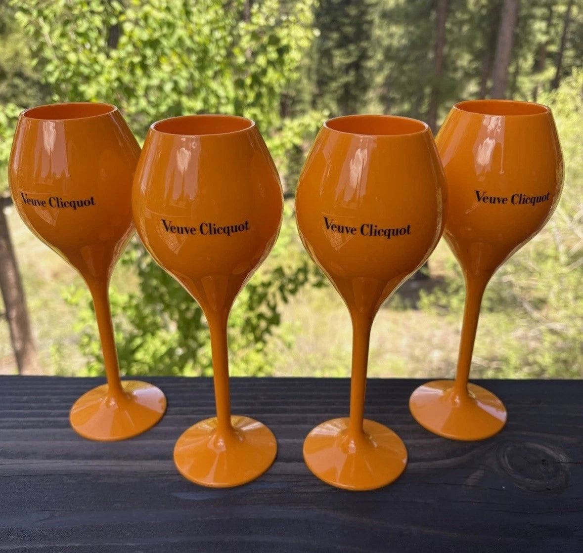 Veuve Clicquot Orange Acrylic Champagne Flute Goblets x 6 New Set of 6 | eBay