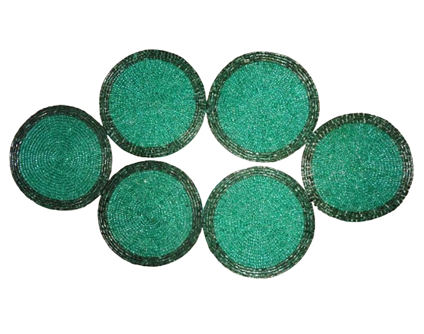 Set of 6 green crafted coasters Matte Finish drink coaster hand beaded coasters | eBay