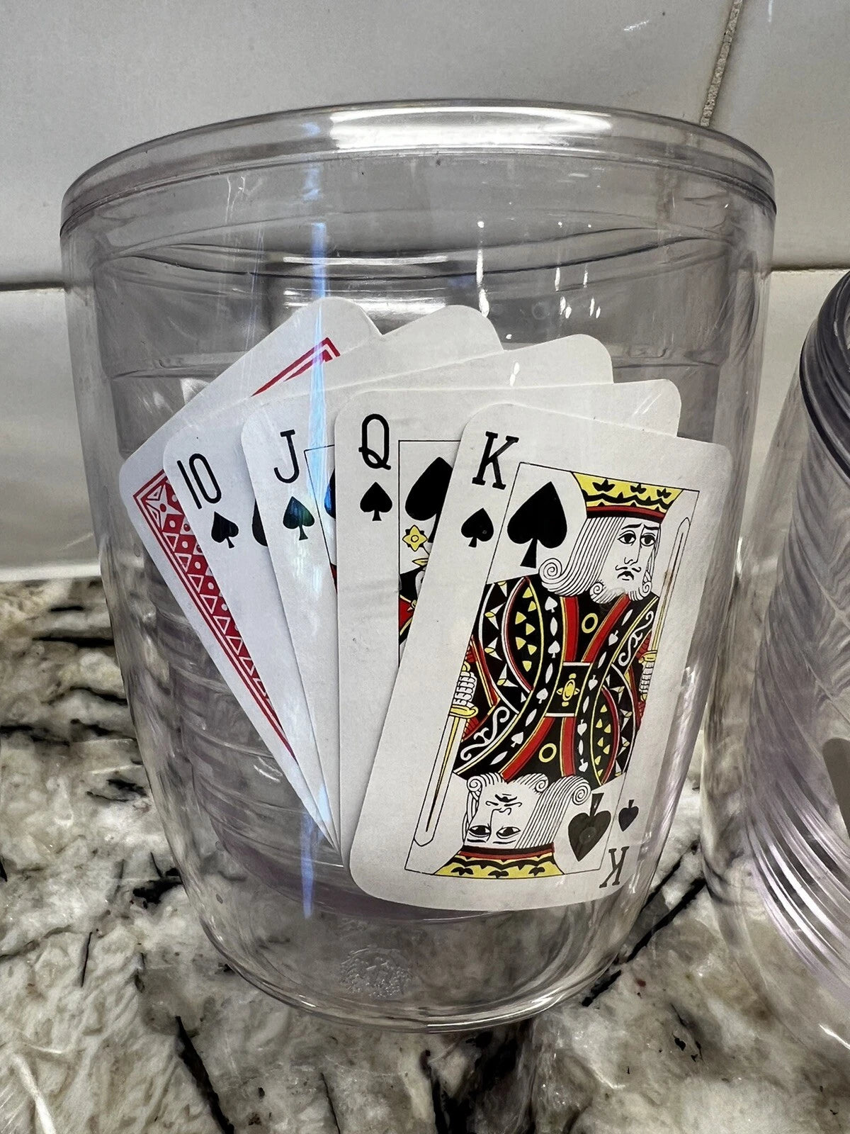 6 VTG NEW Insulated Clear Acrylic Bar Tumblers Interpur Poker Cards Hong Kong | eBay