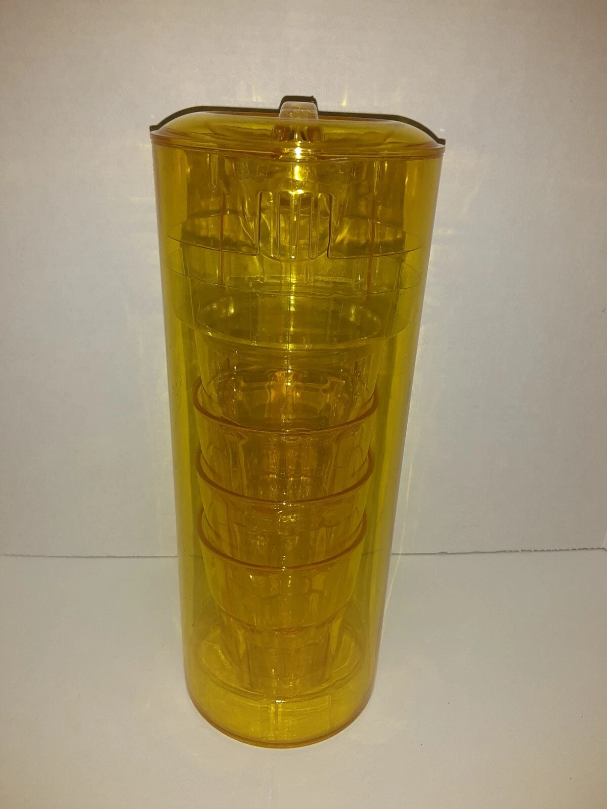 True Living 2 Qt Pitcher W/Lid & 4-8oz Cups Yellow Plastic Set NEW | eBay