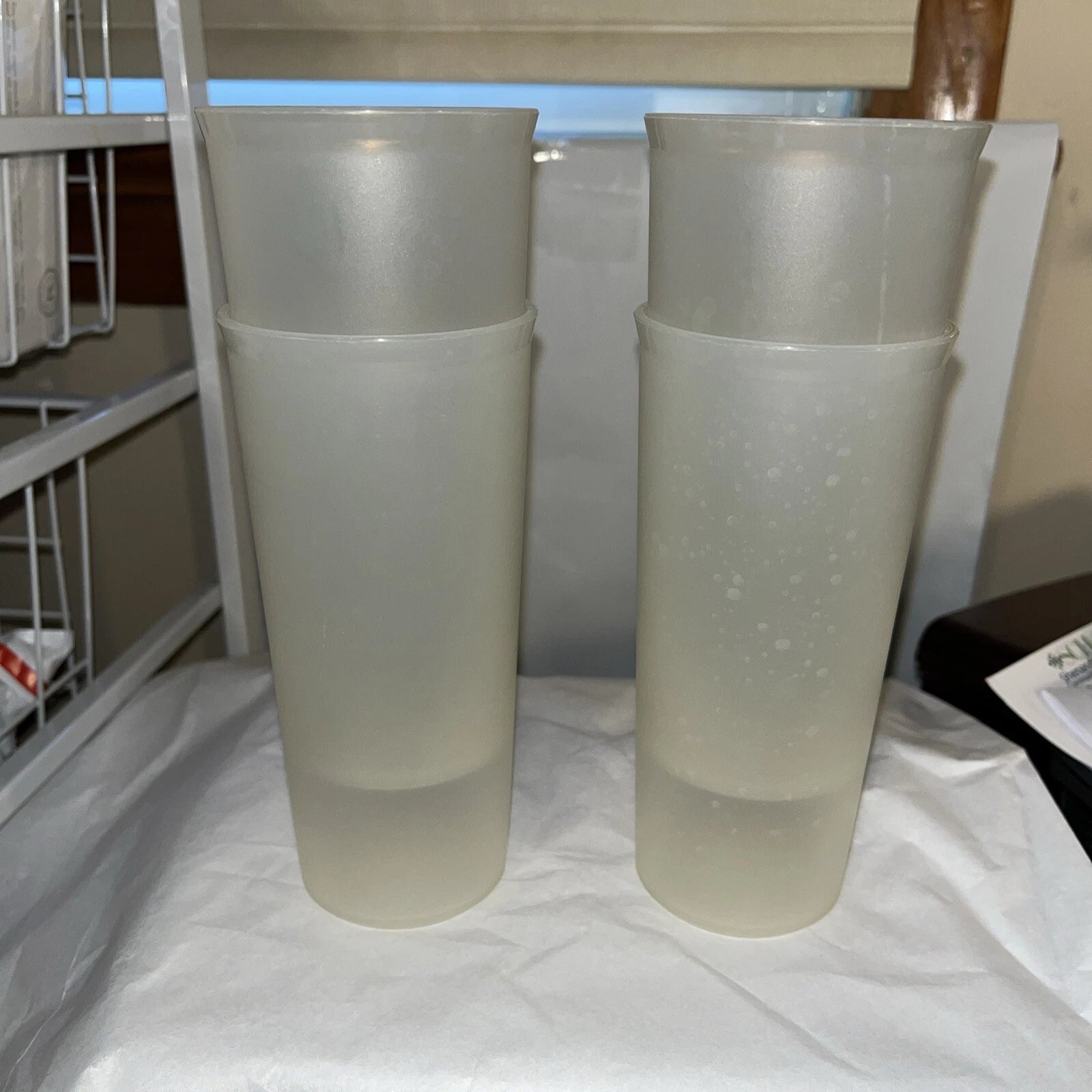 Vintage Tupperware 12 Oz Frosted Clear 6” Tumblers Cups #115 Lot Of 4 | eBay
