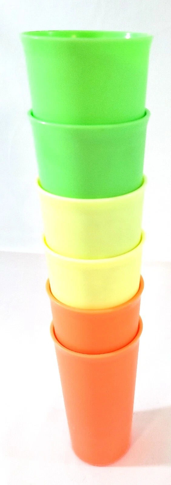 Lot 6 Vintage Tupperware #116 Neon Yellow Green Orange Juice Kids Tumblers Cups | eBay