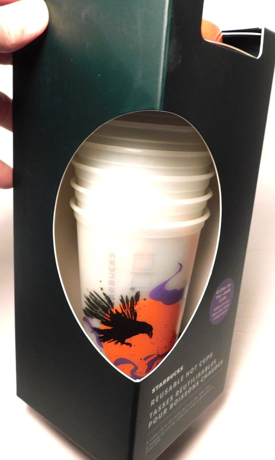 Starbucks Halloween 2022 Set Of 6 Reusable Glow In The Dark Hot Cups Limited NEW | eBay
