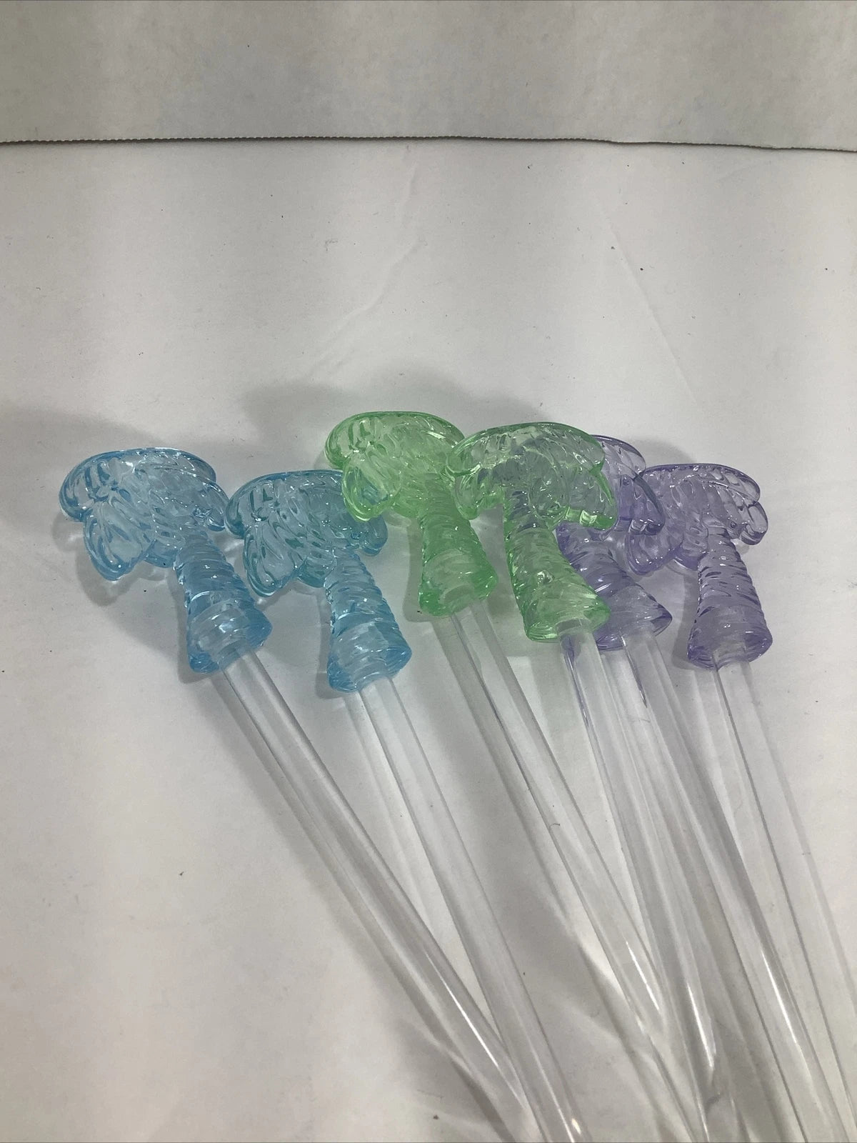 Set Of 6~Spring/Summer Pastel Colored Palm Tree Swizzle Sticks~Plastic | eBay